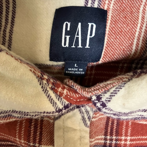 Gap tunic length flannel shirt womenโs oversized large - Picture 2 of 7